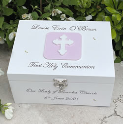 First Holy Communion</br>Medium Keepsake Box Cross
